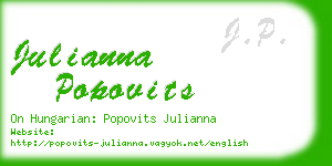 julianna popovits business card